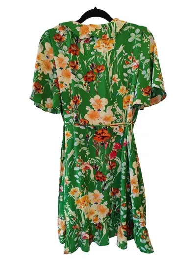 Glamorous Damen Wickelkleid Blumenmuster Grün Gr. M Freizeitkleid