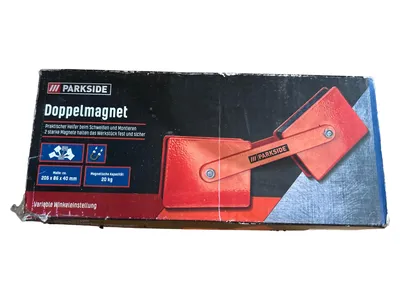 Parkside Doppelmagnet Schweißmagnet Montagewerkzeug Rot 20kg Magnetkraft