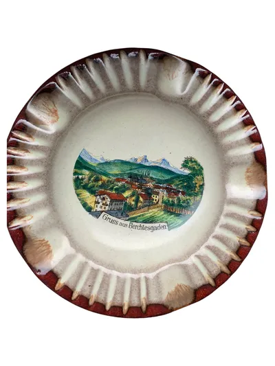 Ruscha Aschenbecher Keramik Vintage Berchtesgaden 302-3 Mehrfarbig 11cm