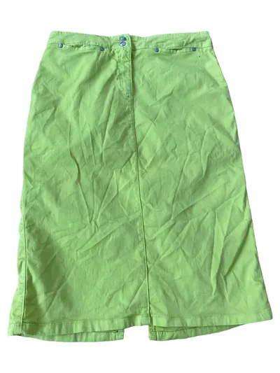 Carrera Damen Jeansrock Gr. 38 Grün Casual Midirock