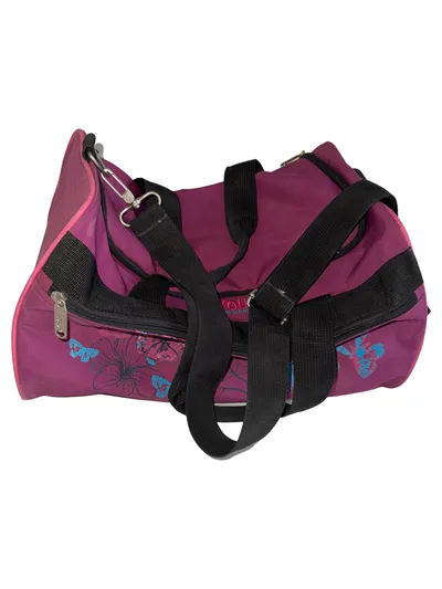 4YOU Lila Sporttasche Damen Blumenmuster Schmetterlinge Reisetasche