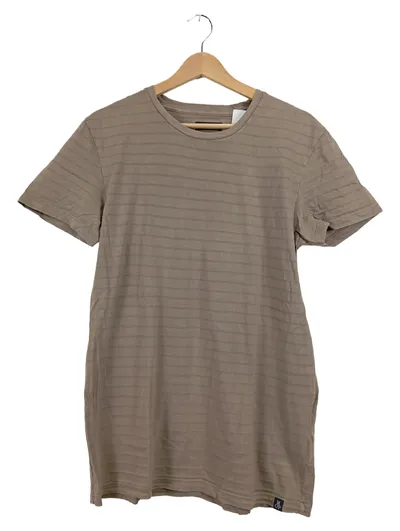 Marc O'Polo Herren T-Shirt Gr. L Beige Gestreift Baumwolle Casual