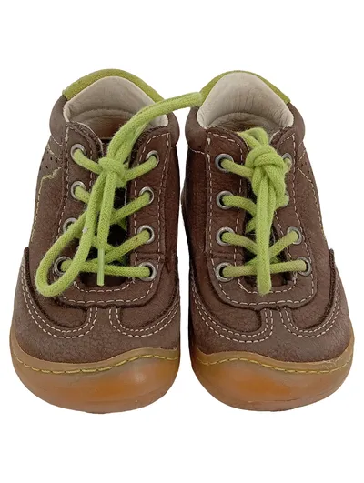 PEPINO Kinder Schnürschuhe Gr. 18 Braun Grün Casual Lederschuhe