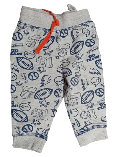 Ergee Baby Jogginghose Gr. 68 Grau Football Print Baumwolle