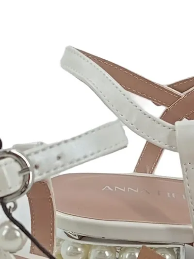 Anna Field Damen Sandaletten Elegant Weiß Gr. 39 Perlenabsatz
