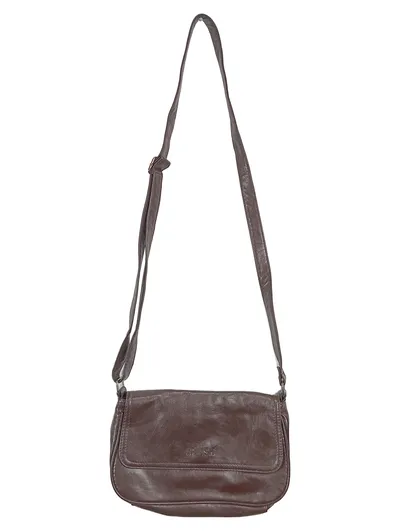 SPLASH Damen Umhängetasche Lederoptik Braun Casual Schultertasche