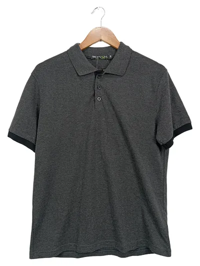 Merish Herren Poloshirt Grau M Casual Kurzarm