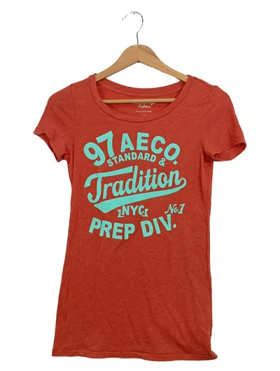 American Eagle Outfitters Damen T-Shirt Rot Gr. 36/S Casual Print
