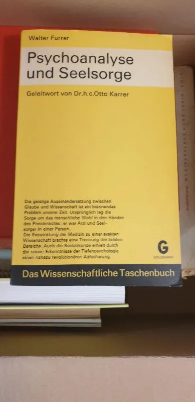 Goldmann Psychoanalyse und Seelsorge Walter Furrer Wissenschaft Taschenbuch