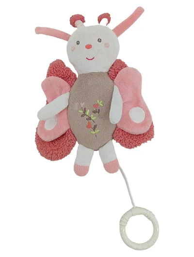 Fehn Baby Spieluhr Schmetterling Rosa Plüsch Kuscheltier Musik Mobile