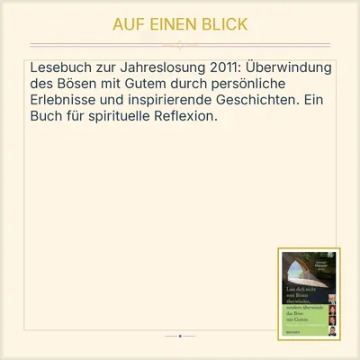 Böses mit Gutem überwinden von Christoph Morgner Jahreslosung 2011 Rel. TB