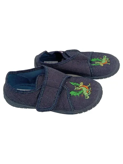Superfit Hausschuhe Jungen Drache Blau Gr. 29 Klettverschluss Tiermotiv