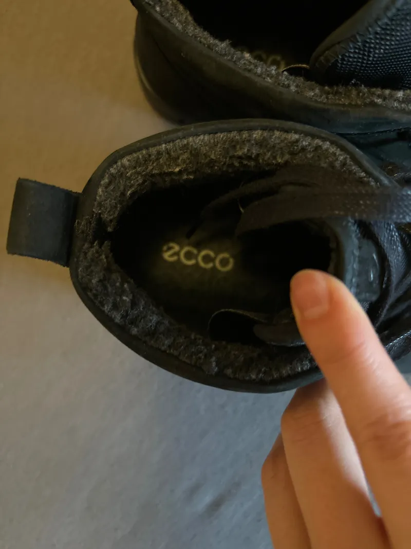 ECCO Damen Stiefelette Schwarz Nubuk Leder Gr. 36 Schnürung Gefüttert 3