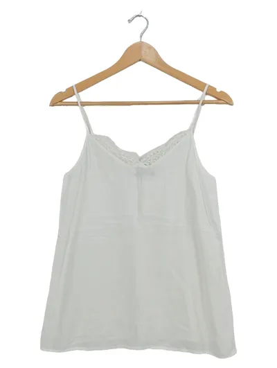 Esprit Unterhemd Damen Spitze Träger Weiß Gr. 36 Baumwolle