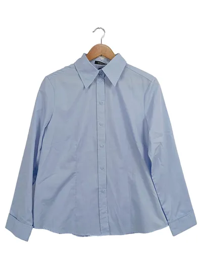 Barisal Damen Business Hemd Gr. 42 Blau Langarm Bluse Büro Elegant