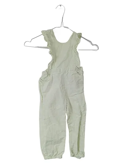 Tchibo Latzhose Mädchen 86/92 Rüschen Grün Baumwolle Leinen