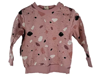 ALANA Mädchen Langarmshirt Pullover Rosa Terrazzo Gr. 92 Baumwolle
