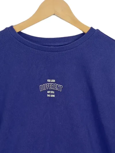 DF Young Damen Pullover Sweatshirt Blau Gr. M Schriftzug Casual