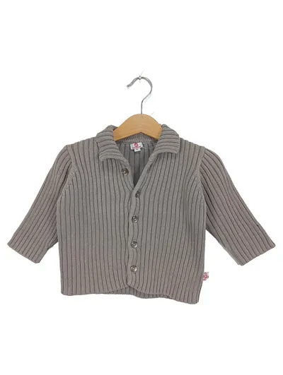 bellybutton Kinder Strickjacke Gr. 74 Grau Basic Rippstrick