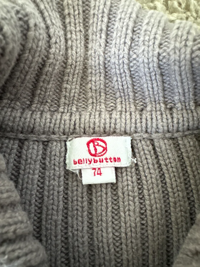 bellybutton Kinder Strickjacke Gr. 74 Grau Basic Rippstrick 2