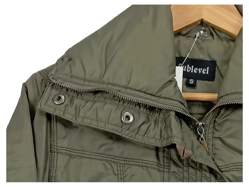 Sublevel Damen Steppjacke Gr. S/36 Oliv Bomberjacke Übergangsjacke 3