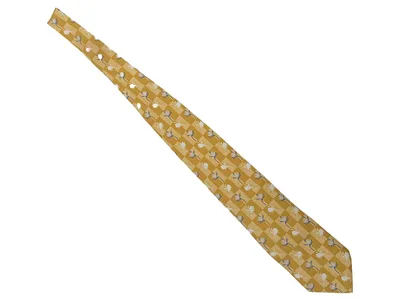 Zadi Herren Krawatte Gelb Seide Business Blumenmuster 152cm lang 9cm breit