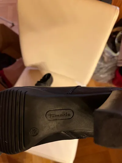 Tamaris Damen Stiefeletten Leder Schwarz Gr. 38 Absatz 9cm Elegant