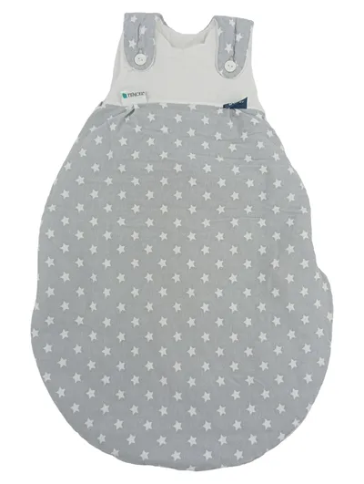 ALVI Baby Schlafsack Gr. 74 Sterne Grau Weiß Babyschlafsack