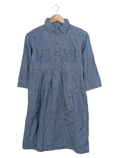 TOM TAILOR Damen Jeanskleid Gr. 36 S Blau Casual Baumwolle Midikleid