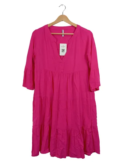 SUBLEVEL Damen Tunikakleid Pink Gr. S Viskose Stufenkleid Boho