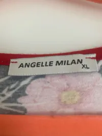 Angelle Milan Damen Sommerkleid XL Blumenmuster Schwarz Rosa Viskose 2