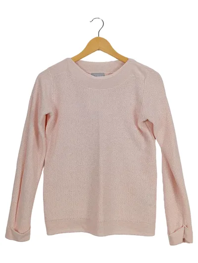 CANDA Damen Strickpullover Rosa Gr. XXS Baumwollmix Basic Langarm