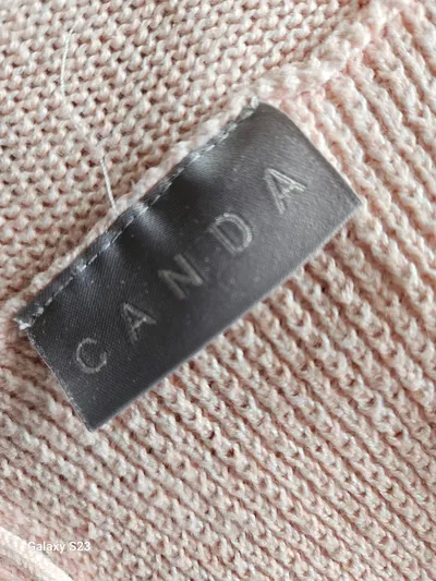 CANDA Damen Strickpullover Rosa Gr. XXS Baumwollmix Basic Langarm