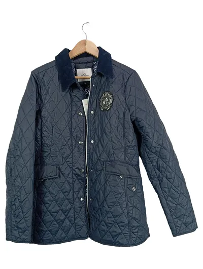 HV Polo Steppjacke Damen Gr. L Blau Rautensteppung Cordkragen