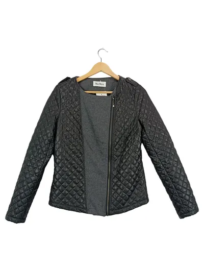 Max Mara Damen Steppjacke Gr. 38 Schwarz Modern Übergangsjacke