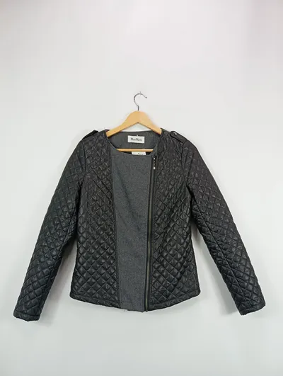 Max Mara Damen Steppjacke Gr. 38 Schwarz Modern Übergangsjacke