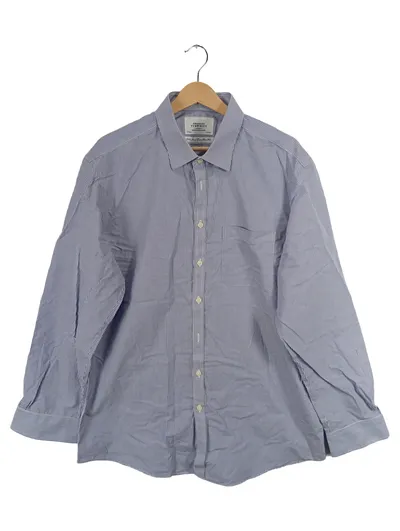 Charles Tyrwhitt Business Hemd Herren XL Blau Weiß Gestreift Baumwolle