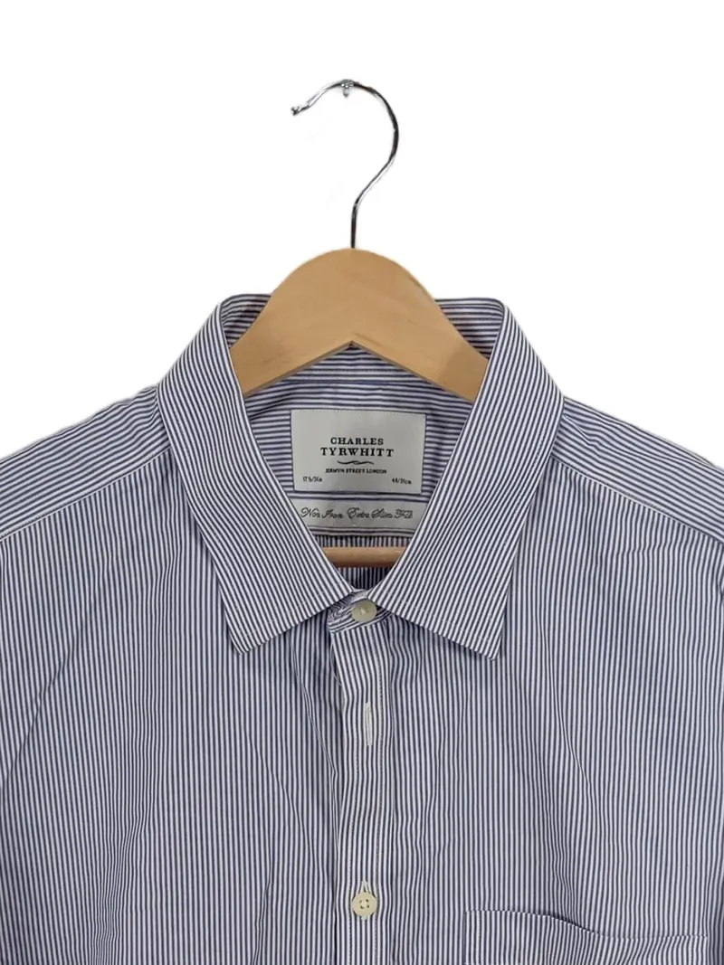 Charles Tyrwhitt Business Hemd Herren XL Blau Weiß Gestreift Baumwolle 3