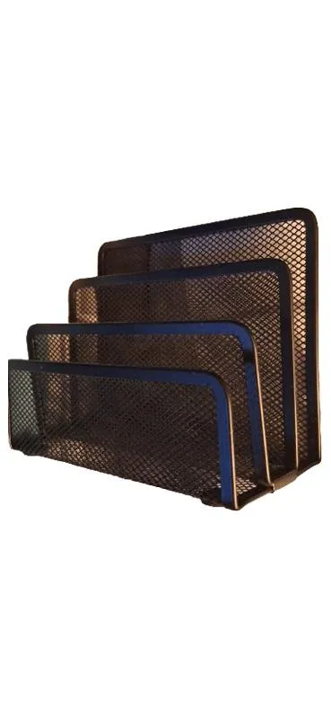 Leadigol Briefablage Schreibtischorganizer Metall 3 Fächer Schwarz