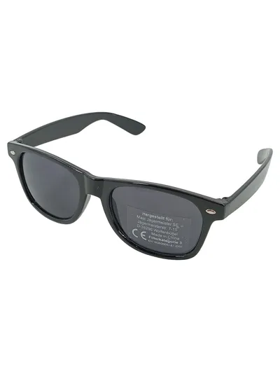 Jägermeister Sonnenbrille Herren Retro Schwarz Logo-Print Wayfarer-Stil