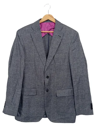 Baron & Earl Herren Sakko Gr. 50/L Grau Kariert Klassisch Elegant