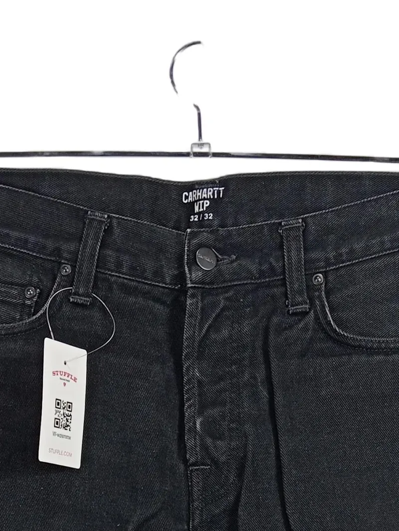 Carhartt WIP Herren Jeans Regular Fit Schwarz W32/L32 Baumwolle 4