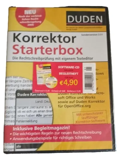 Duden Korrektor Starterbox PC Software Rechtschreibprüfung CD-ROM