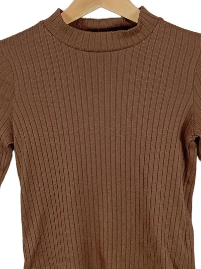 Abercrombie Kids Pullover Mädchen Gr. 146 11-12 Jahre Braun Rippstrick