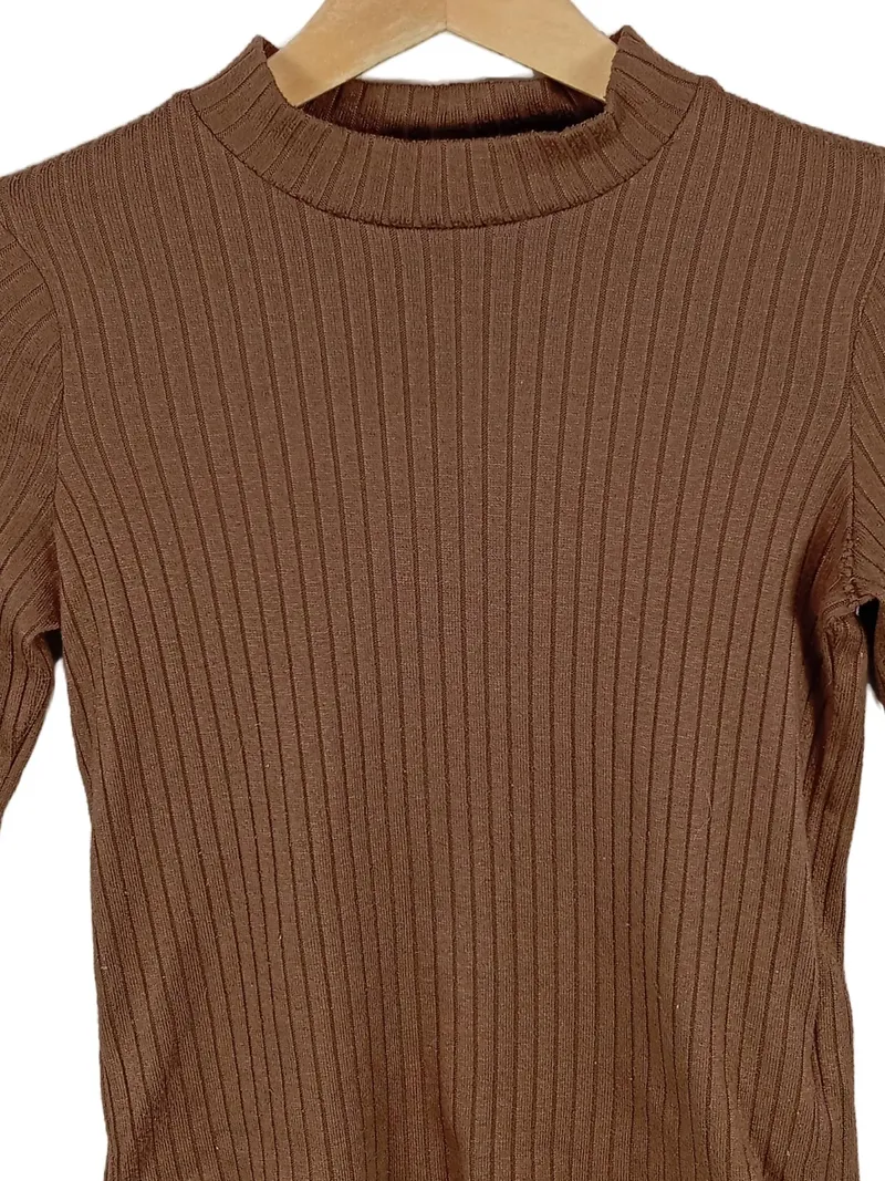 Abercrombie Kids Pullover Mädchen Gr. 146 11-12 Jahre Braun Rippstrick 2