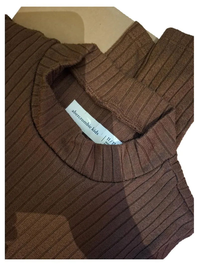 Abercrombie Kids Pullover Mädchen Gr. 146 11-12 Jahre Braun Rippstrick 5
