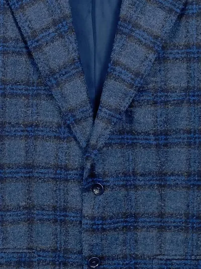 BAGOZZA Herren Sakko Jacke Gr. 52/XL Blau Kariert Elegant Business