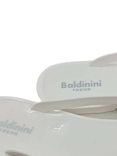 Baldinini Zehentrenner Gr. 38 Damen Weiß Schleife Strass Sandalen