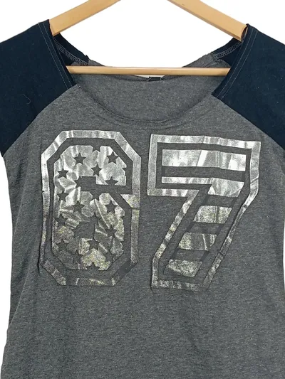 Blind Date Damen T-Shirt Grau XS Casual mit 87 Print