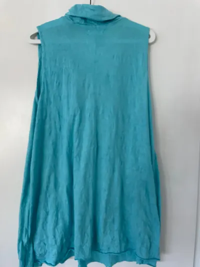 BONPRIX COLLECTION Damen Bluse Türkis Gr. 40/42 Casual Ärmellos